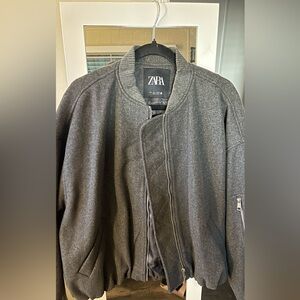 Zara Women's Gray Bomber Jacket
